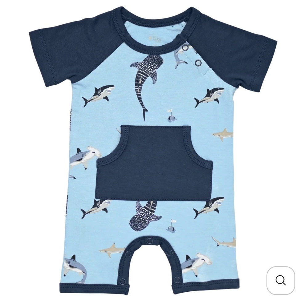 Shortall in Stream Shark 18 - 24 month kyte baby onsie bamboo